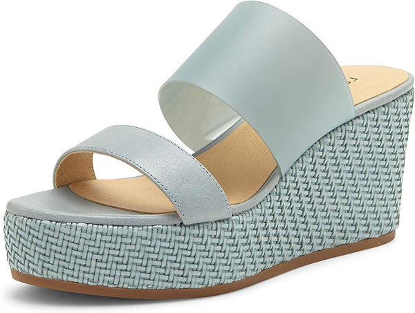 Lucky Brand Brindia Lead Strappy Slip On Platform Suede Wedge Fashion Sandals