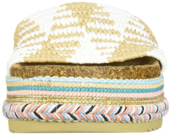 LFL by Lust for Life Pike White Raffia Slip On Platform Open Toe Wedge Sandals