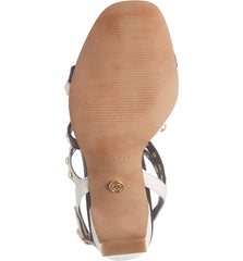 Cecelia New York Vanessa Black Alabaster Embellished Sandals Open Toe High Pumps