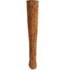 Cecelia New York Nikita Spot Over the Knee Boot Leopard Fitted Stretchy Boots