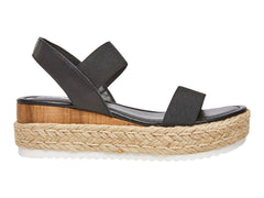 Steve Madden Women's Jaklin Flat Platform Sandals BLACK
