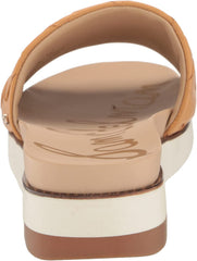 Sam Edelman Adaley Natural Sand Open Toe Slip On Leather Chunky Slides Sandals