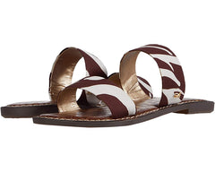 Sam Edelman Gala Brown Multi Fashion Slip On Open Toe Flat Manmade Slide Sandals