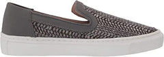 Steve Madden Kicks Raffia Slip On Sneakers GREY MULTI White Platform Loafers