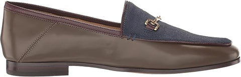 Sam Edelman Loraine Navy/Olive/French Burgundy Almond Toe Slip On Wide Loafers