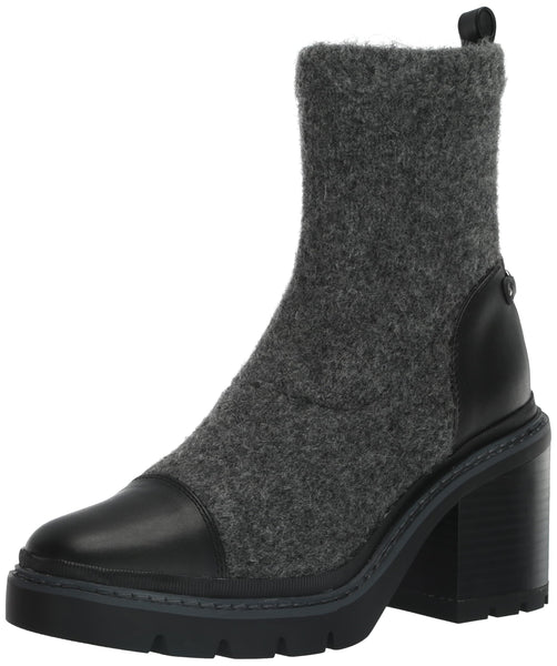 Sam Edelman Rozanna Charcoal Black Knit Fashion Pull On Ankle Boots