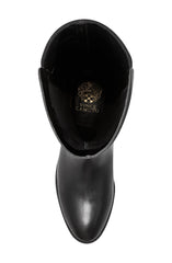Vince Camuto Prolanda Black Leather Chain Detail Flat Heel Knee High Riding Boot