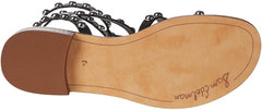 Sam Edelman Eavan Black Ankle Strap Studded Open Toe Gladiator Flats Sandals