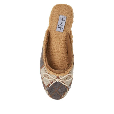 Jessica Simpson Tracee Light Combo Cozy Bow Round Toe Slip On Flat Slippers
