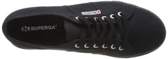 Superga Unisex Low-Top Sneakers Full Black Lace Up Platform Fashion Sneakers (8)