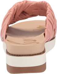 Sam Edelman Aliana Cali Rose Leather Wedge Cushioned Slip On Slides Sandals