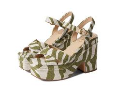 Sam Edelman Trianna Green Square Open Toe Block Heel Ankle Strap Heeled Sandal