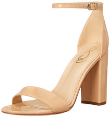 Sam Edelman Yaro Beige Blush Ankle Strap Open Round Toe Block High Heel Sandals