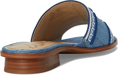 Sam Edelman Stevie Navy Multi Squared Open Toe Slip On Fashion Slides Sandals