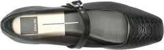 Dolce Vita Rodni Onyx Snake Embossed Mary Jane Squared Toe Fashion Ballet Flats