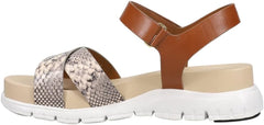Cole Haan Zerogrand Sandal II Soho Snake/Honey Ankle Strap Open Toe Flat Sandals