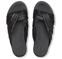 FitFlop Women's Twine Toe Slip on Slide Post Sandal Black (8.5, Black)