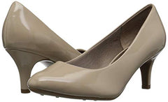 LifeStride Women's Parigi Tender Taupe Patent Slip On Dress Pumps Kitten Heeled