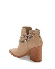 Vince Camuto Gallzy Tortilla Nude Leather Pointed toe Double Chain Ankle Booties