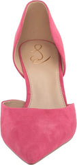 Sam Edelman Viv Dahlia Pink Slip On Pointed Toe Leather Mid Heel Pumps Shoes