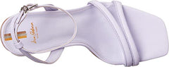 Sam Edelman Kia Misty Lilac Squared Open Toe Ankle Strap Block Heeled Sandals