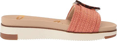 Sam Edelman Ariane Stucco Pink Coral Open Toe Wedge Platform Slides Sandals