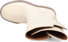 Sam Edelman Franka Ivory Rounded Toe Stacked Heel Knee High Leather Boots