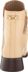 Sam Edelman Thatcher Eggshell Side Zipper Square Toe Low Block Heel Boots