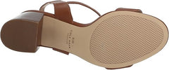 Cole Haan Josie British Tan Leather Ankle Strap Open Toe Block Heeled Sandals