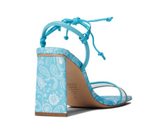 Schutz Gianna Transparente/River Acqua/White Squared Open Toe Heeled Sandals