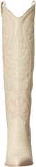 Steve Madden Lasso Bone Leather Pull On Block Heel Pointed Toe Knee High Boots