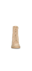 Steve Madden Conrad Bone Nubuck Lace Up Rounded Toe Lugged Combat Ankle Boots