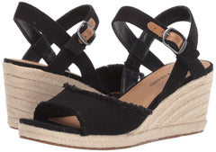 Lucky Brand Mindra Black Open Toe Platform Summer Espadrille Wedge Sandals (8, Black)