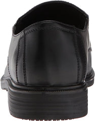 Dr Scholl's Jeff Black Leather Slip On Stacked Heel Rounded Toe Causal Loafers