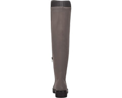 Nine West Tread2 Charcoal Suede Zip Closure Leather Over The Knee Dress Boots