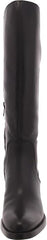 Sam Edelman Soyer Black Leather Wide Calf Block Heel Almond Toe Knee High Boots