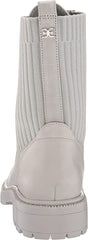Sam Edelman Lydell Pebble Grey Block Heel Sock Fitted Lace Up Combat Ankle Boots