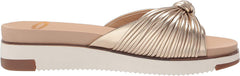 Sam Edelman Adriel Molten Gold Open Round Toe Slip On Knot Strap Slides Sandals