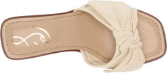 Sam Edelman Darcie Modern Ivory Squared Open Toe Kitten Heel Slip On Mules