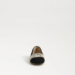 Sam Edelman Madison Modern Ivory/Black Squared Toe Slip On Casual Ballet Flats