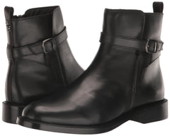 Sam Edelman Nolynn Black Leather Fashion Buckle Rounded Toe Ankle Booties