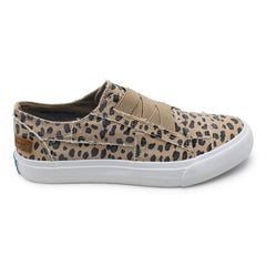 Blowfish Malibu Marley Latte Spots Print Canvas Slip On Rounded Toe Sneaker