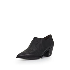 Sam Edelman Roy Black Leather Fashion Pull On Pointed Toe Block Heeled Sandals 8.5