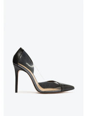 Schutz Cheslie Black Metallic Slip On Pointed Toe Stiletto High Heel Pumps