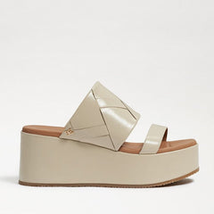 Sam Edelman Sasha Stone Slip On Open Toe Strappy Wedge Heel Platforms Sandals