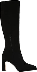 Sam Edelman Issabel Black Suede Squared Toe Block Heel Fashion Knee High Boots