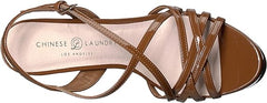 Chinese Laundry Teaser Espresso Patent Ankle Strap Open Toe Platform Sandals