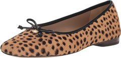 Sam Edelman Meadow Tan Multi Slip On Bow Detailed Squared Toe Ballet Flats