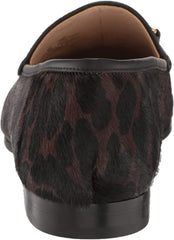 Sam Edelman Loraine Brown Leopard Multi Almond Toe Slip On Stacked Heel Loafers
