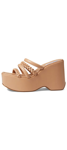 Steve Madden Download Brown Nude Fashion Slip On Open Toe Platform Sandals